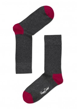 Happy Socks - Basic Antraciet/Rood